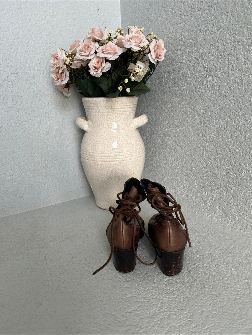 Enzo Angiolini Brown Leather Lace-Up Ankle Boots